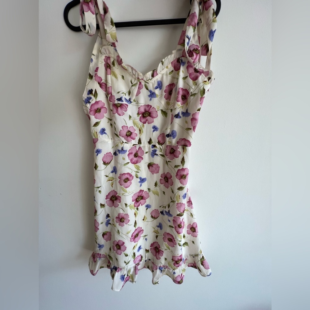 Floral mini bustier dress